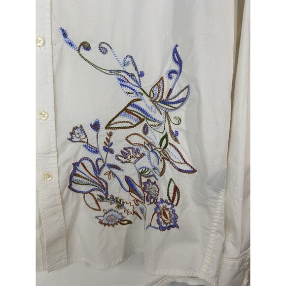 7 Diamonds Embroidered Mens Off White Button Down LS Shirt Size XL - Picture 2 of 10